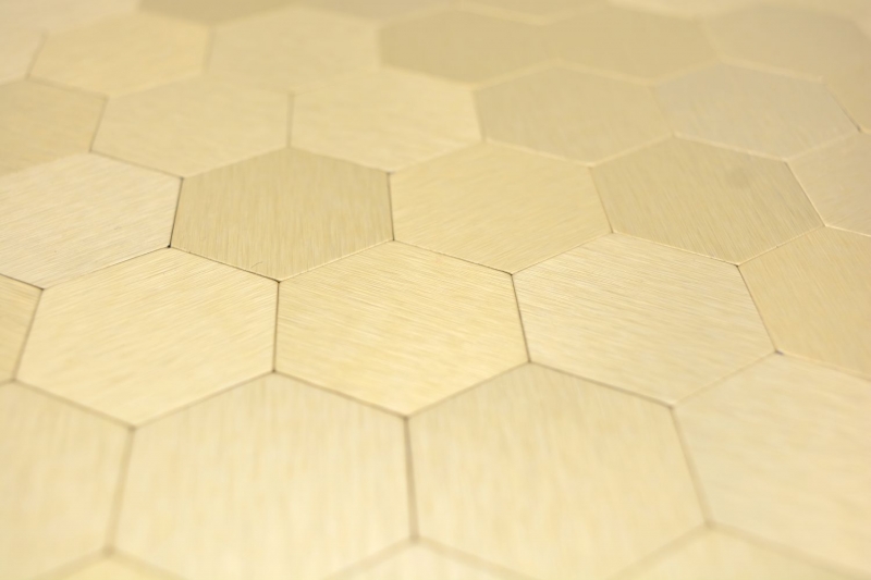 Mosaic tiles Self-adhesive mosaics hexagonal metal gold kitchen wall MOS200-4GHX_f