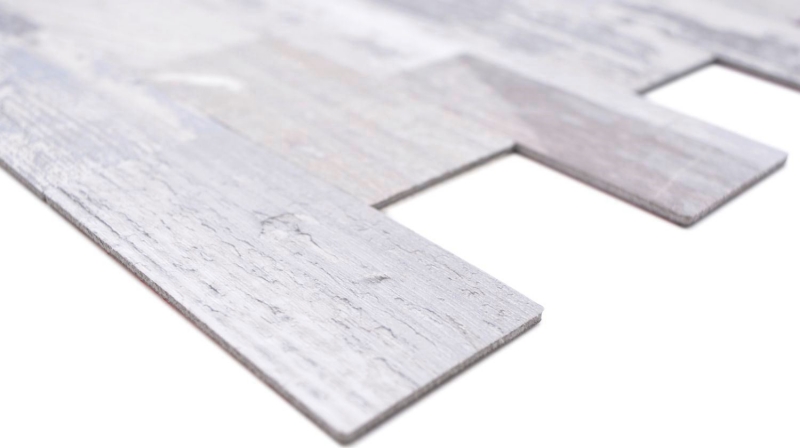 Mosaic tiles Self-adhesive mosaics aluminum wood look shabby chic gray Subway MOS200-4S49_f