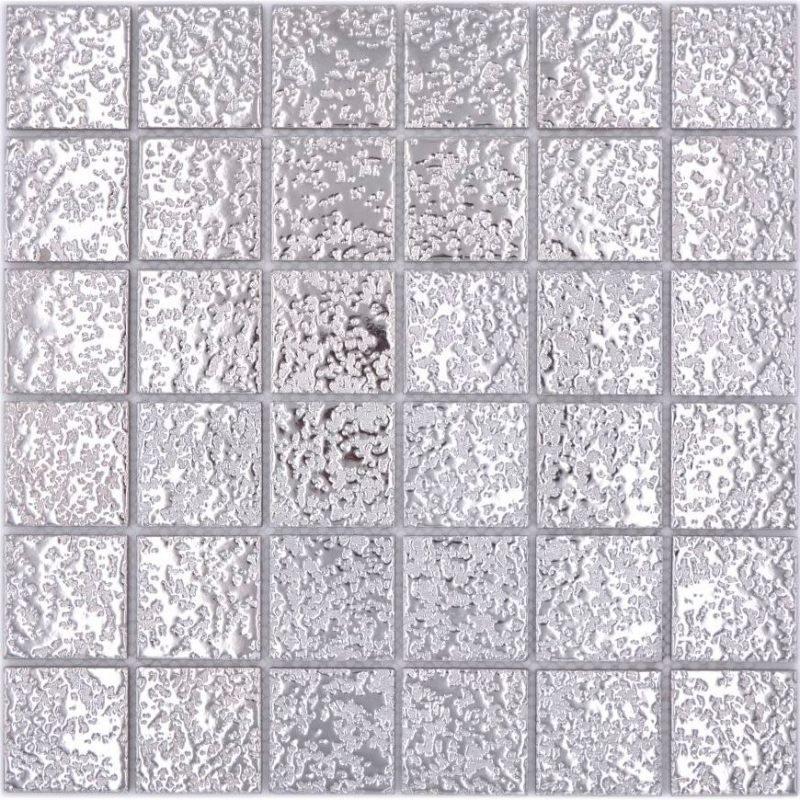 Mosaic tile ceramic mosaic plain silver hammered tile backsplash kitchen MOS16-0207_f