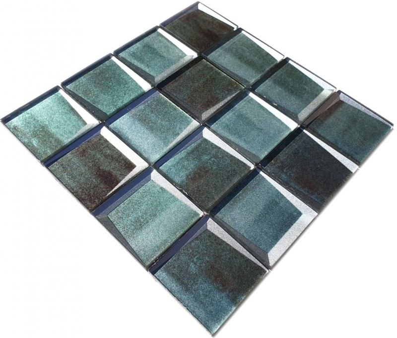 Mosaic tile glass mosaic combination 3D look green wall kitchen tile backsplash MOS88-XB20_f