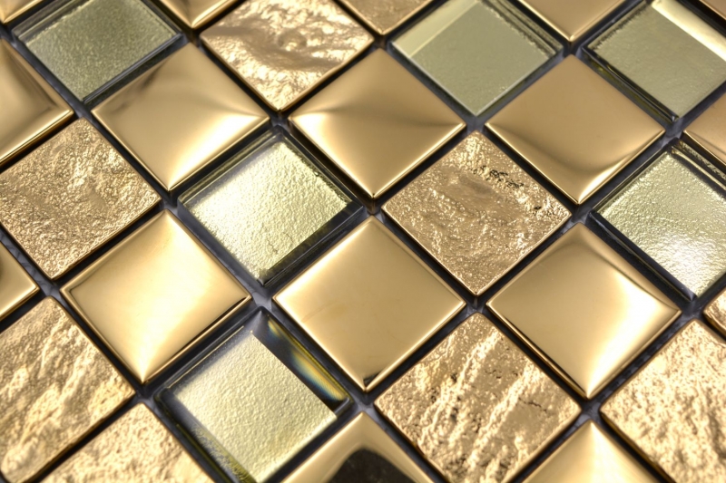 Mosaic tile glass mosaic combination EP gold kitchen splashback bathroom MOS88-XCG03_f