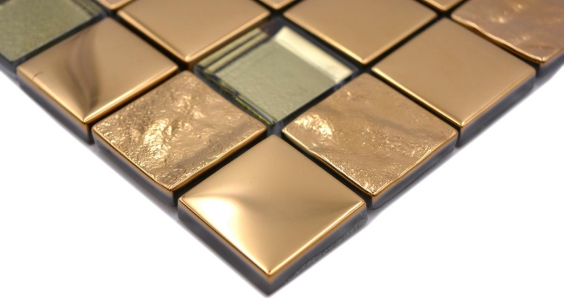 Mosaic tile glass mosaic combination EP gold kitchen splashback bathroom MOS88-XCG03_f