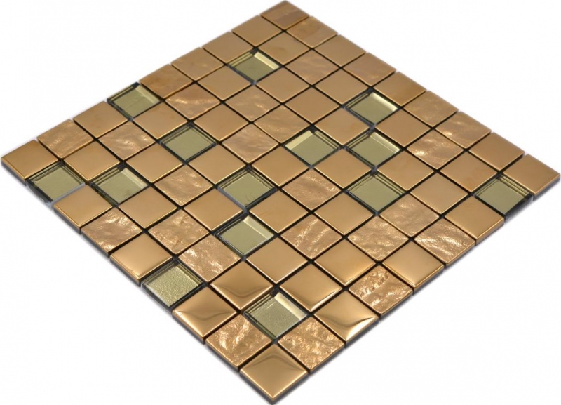 Mosaic tile glass mosaic combination EP gold kitchen splashback bathroom MOS88-XCG03_f
