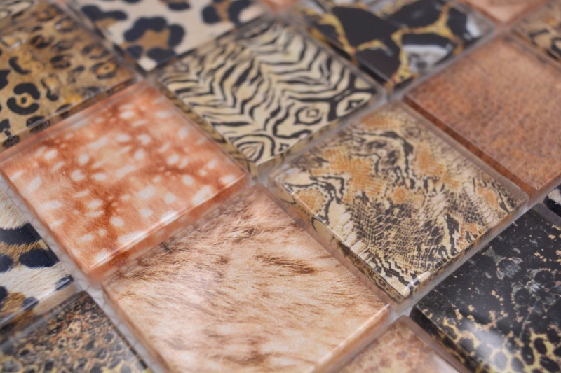 Mosaic tiles glass mosaic Forest brown bathroom kitchen splashback MOS78-W68_f