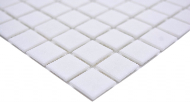 Hand sample mosaic tile glass mosaic Classic Uni glass uni white paper-bonded pool mosaic swimming pool mosaic MOS200-A01_m