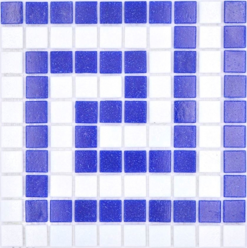 Hand-painted mosaic tile border glass white dark blue paper-bonded pool mosaic swimming pool mosaic MOSMB-BO16P_m