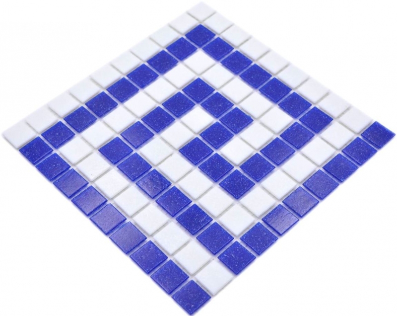 Hand-painted mosaic tile border glass white dark blue paper-bonded pool mosaic swimming pool mosaic MOSMB-BO16P_m