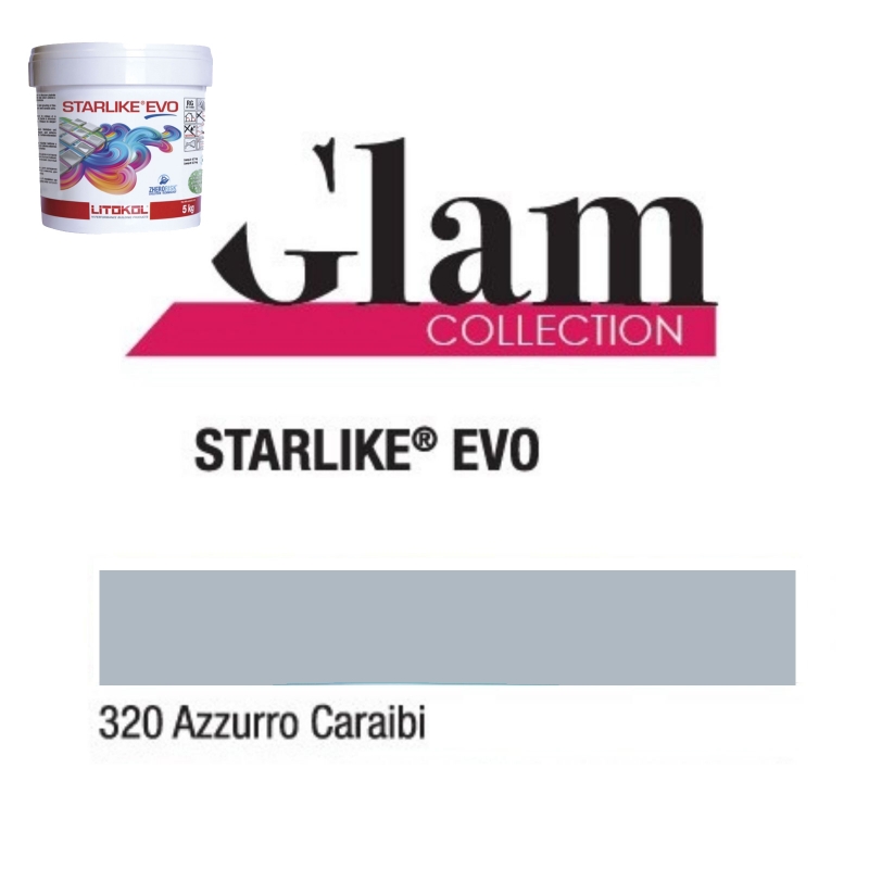 Litokol STARLIKE EVO 310 AZZURRO POLVERE azzurro blue II epoxy resin adhesive joint 5kg bucket