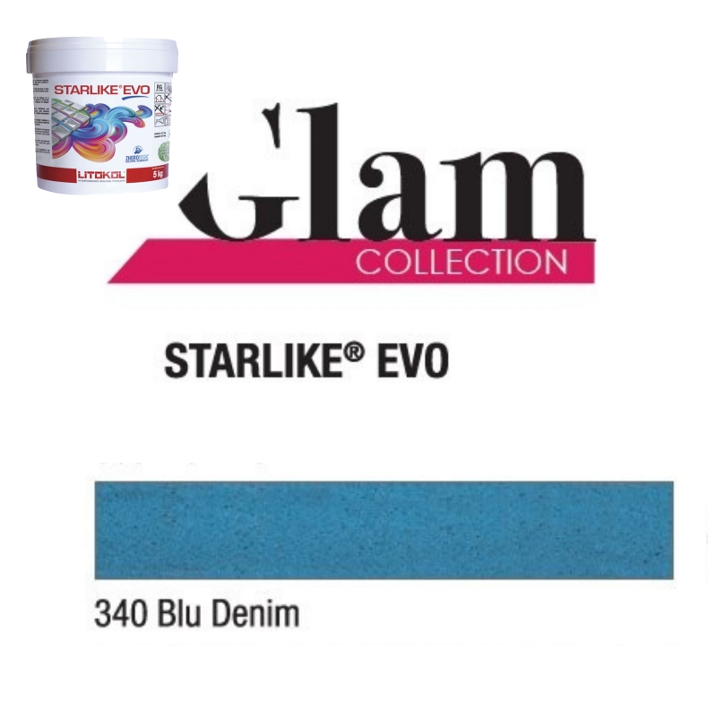 Litokol STARLIKE EVO 340 BLU DENIM blue II Epoxy resin adhesive Joint 5kg bucket