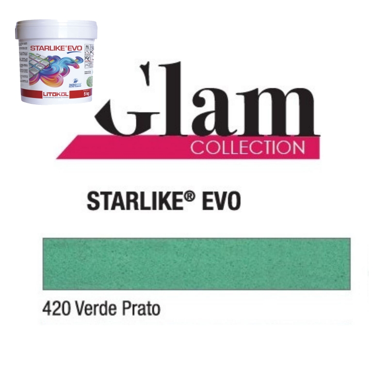 Litokol STARLIKE EVO 420 VERDE PRATO green II epoxy resin adhesive joint 2.5kg bucket