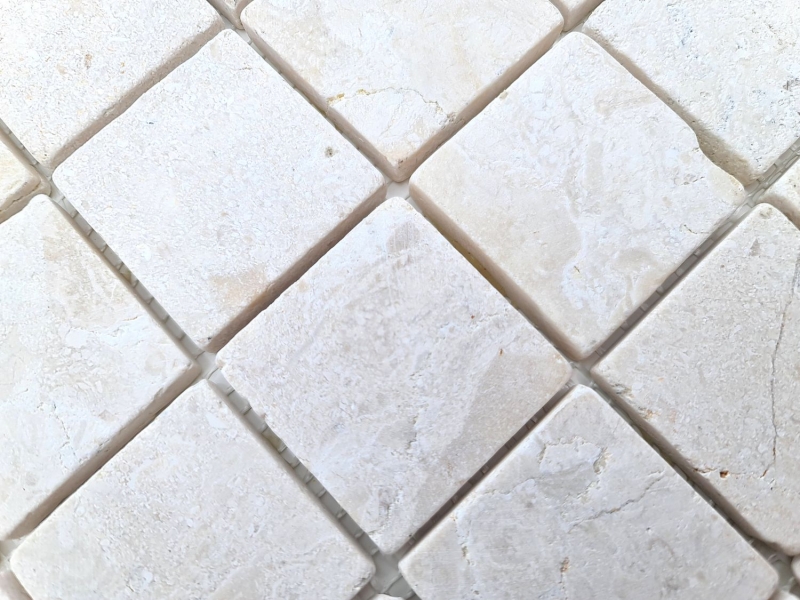 Hand-painted mosaic tile marble mosaic THUMBNAIL white kitchen bathroom shower floor MOS40-T48W_m