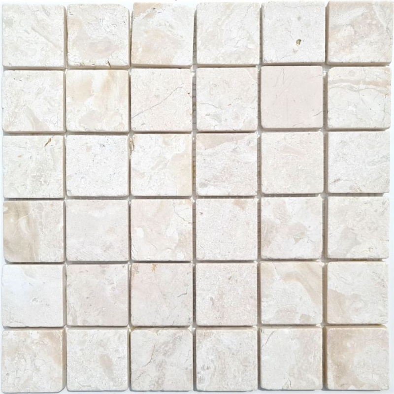 Hand-painted mosaic tile marble mosaic THUMBNAIL white kitchen bathroom shower floor MOS40-T48W_m