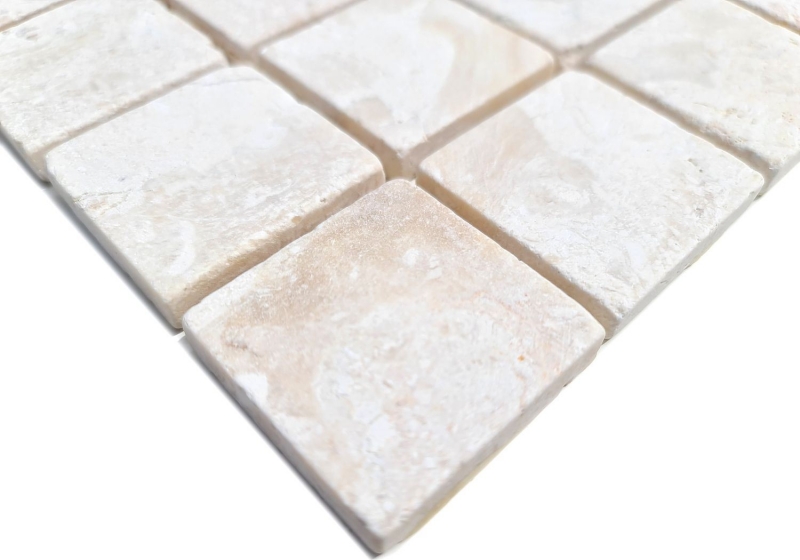 Hand-painted mosaic tile marble mosaic THUMBNAIL white kitchen bathroom shower floor MOS40-T48W_m