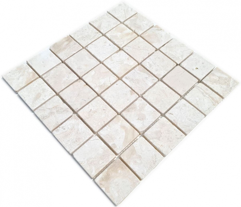 Hand-painted mosaic tile marble mosaic THUMBNAIL white kitchen bathroom shower floor MOS40-T48W_m
