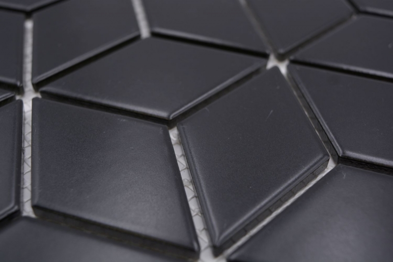 Hand pattern mosaic tile ceramic mosaic combination 3D cube plain black matt bathroom kitchen wall MOS13-POV5_m