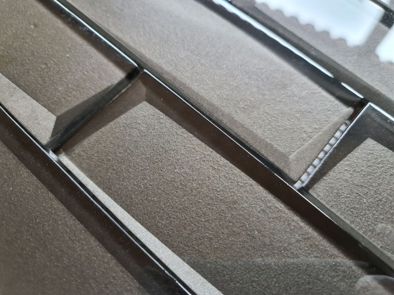 Glass mosaic mosaic tile Metro 3D look terra brown anthracite kitchen splashback MOS88-XB09