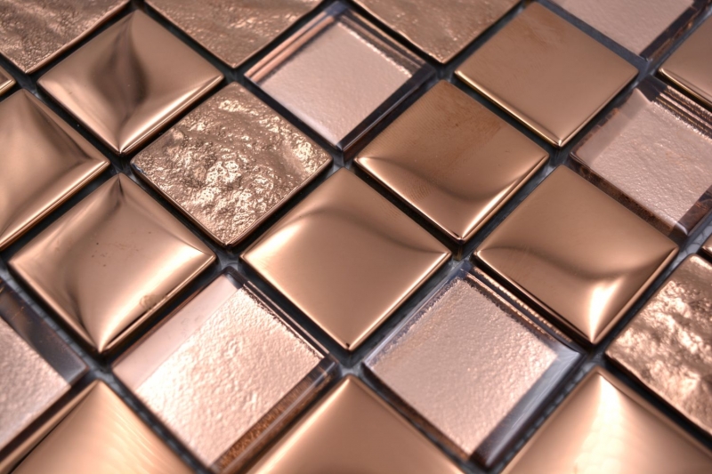 Hand sample mosaic tile glass mosaic combi EP bronze kitchen wall bathroom MOS88-XCBR1_m
