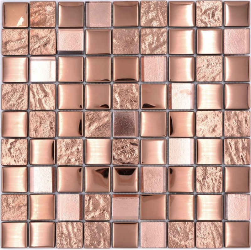 Hand sample mosaic tile glass mosaic combi EP bronze kitchen wall bathroom MOS88-XCBR1_m