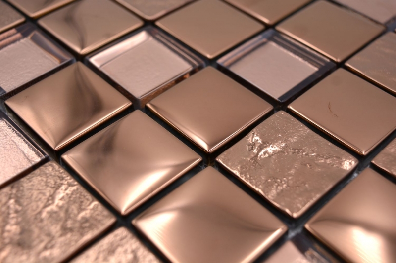 Hand sample mosaic tile glass mosaic combi EP bronze kitchen wall bathroom MOS88-XCBR1_m