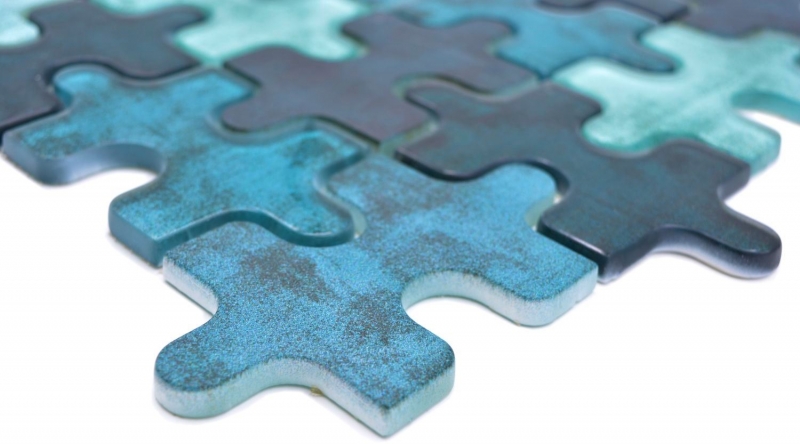 Hand pattern mosaic tile glass mosaic combi puzzle mix turquoise blue kitchen splashback bathroom MOS88-PT03_m