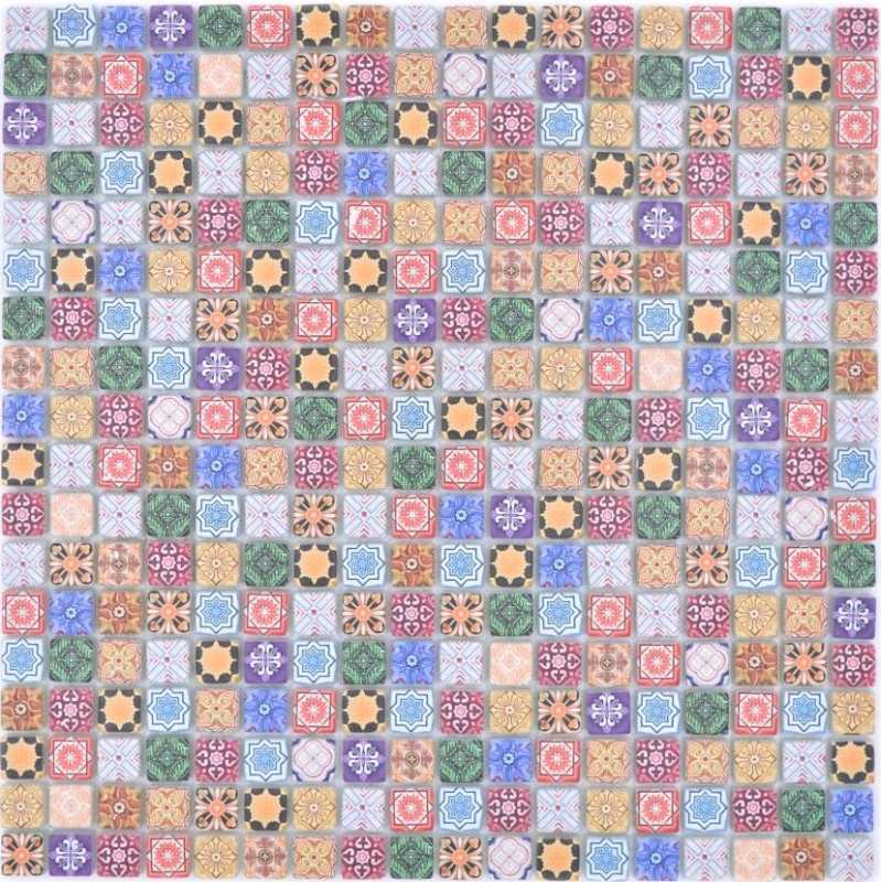 Glass mosaic mosaic tile retro Moroccan ornamental look colorful tile mirror bathroom MOS78-RB83