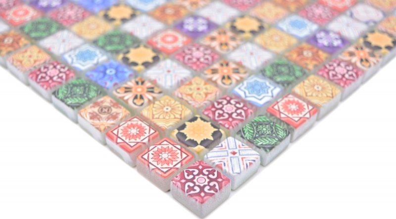 Glass mosaic mosaic tile retro Moroccan ornamental look colorful tile mirror bathroom MOS78-RB83