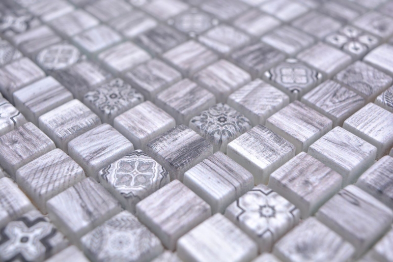 Hand sample mosaic tile glass mosaic combi retro wood gray kitchen splashback bathroom MOS78-W09_m