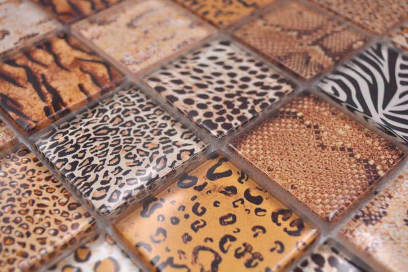 Hand sample mosaic tile glass mosaic combi forest light brown tile mirror wall MOS78-W58_m