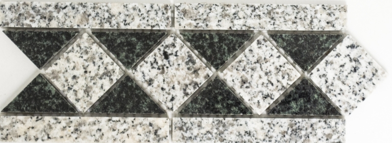 Mosaic border Borde Padang natural stone gray black 8x20 cm Article 860/BT
