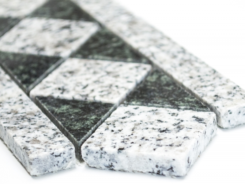Mosaic border Borde Padang natural stone gray black 8x20 cm Article 860/BT