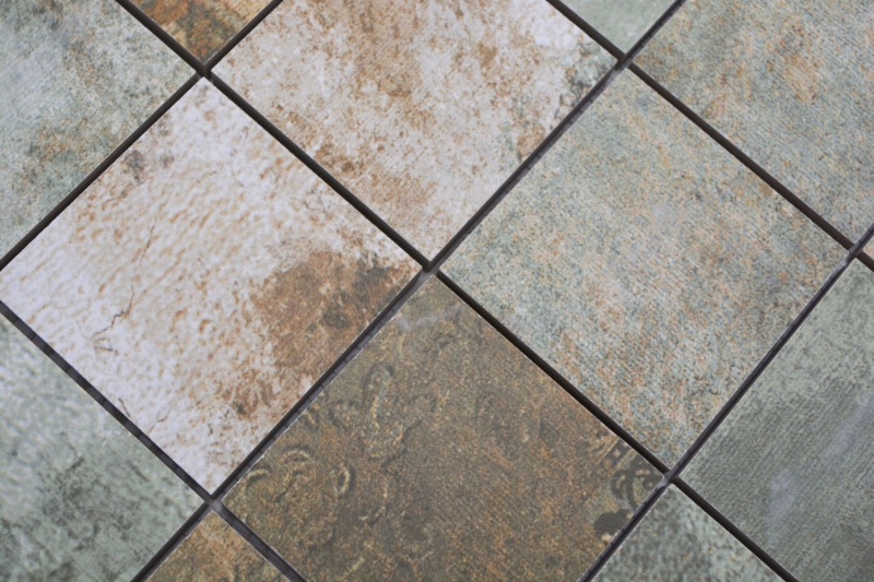 Ceramic mosaic porcelain stoneware beige brown gray-green matt wall floor kitchen bathroom shower MOS16-71CB