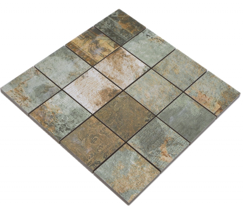 Ceramic mosaic porcelain stoneware beige brown gray-green matt wall floor kitchen bathroom shower MOS16-71CB
