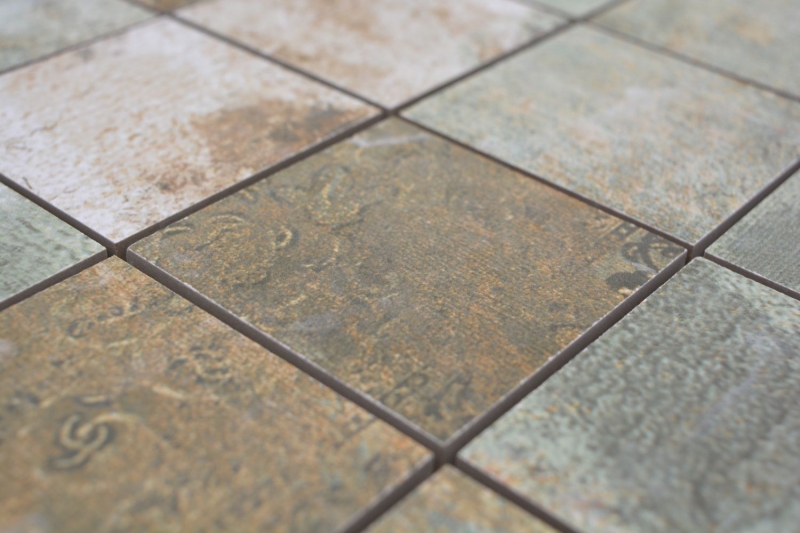Ceramic mosaic porcelain stoneware beige brown gray-green matt wall floor kitchen bathroom shower MOS16-71CB