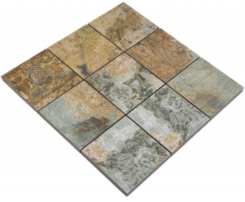 Ceramic mosaic porcelain stoneware beige brown gray-green matt wall floor kitchen bathroom shower MOS23-95CB