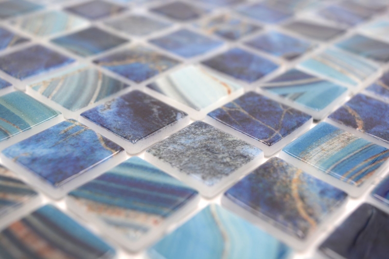 Swimming pool mosaic pool mosaic glass mosaic royal blue iridescent glossy wall floor kitchen bathroom shower MOS220-P56254