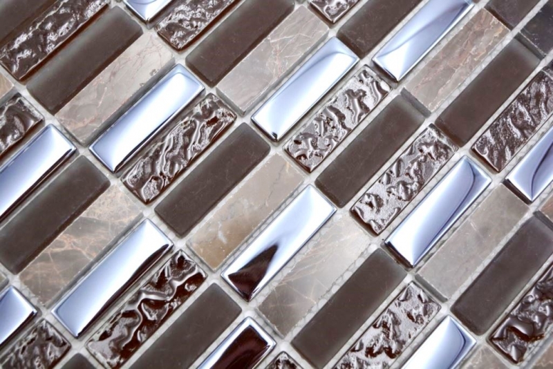 Natural stone glass mosaic brown glossy wall kitchen bathroom shower - MOS87-SM138