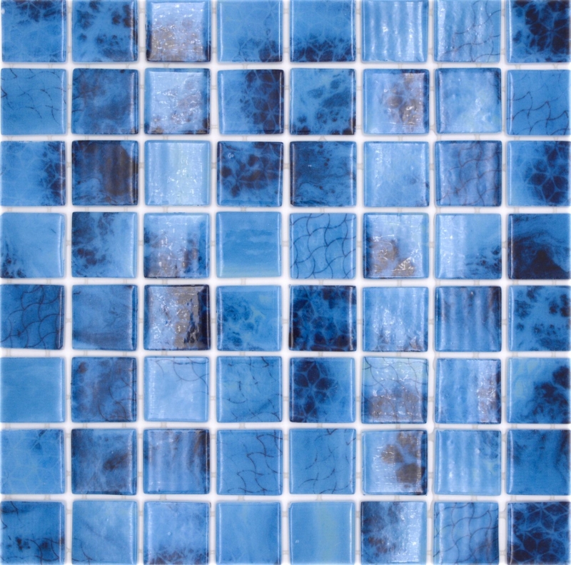 Swimming pool mosaic pool mosaic glass mosaic blue iridescent wall floor kitchen bathroom shower MOS220-P56385