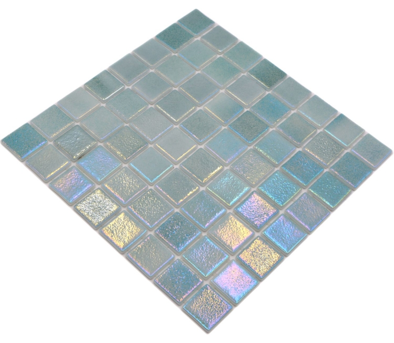 Swimming pool mosaic pool mosaic glass mosaic pastel green iridescent multicolored glossy wall floor kitchen bathroom shower MOS220-P55383