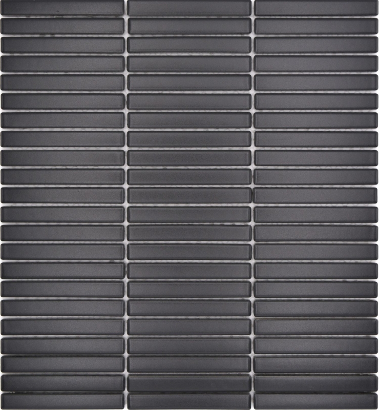 Ceramic mosaic mosaic rods black matt wall kitchen bathroom shower MOS24-CG01