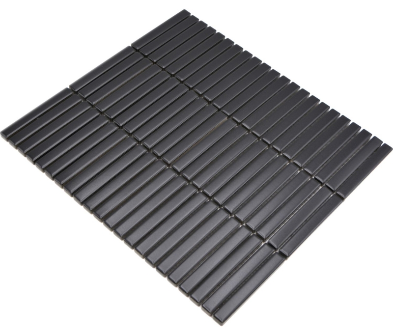 Ceramic mosaic mosaic rods black matt wall kitchen bathroom shower MOS24-CG01