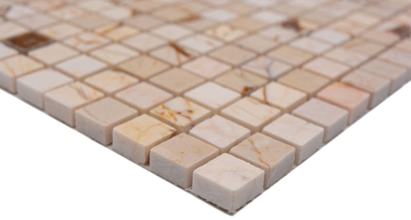 Natural stone mosaic marble golden cream polished wall floor kitchen bathroom shower MOS38-15-2807