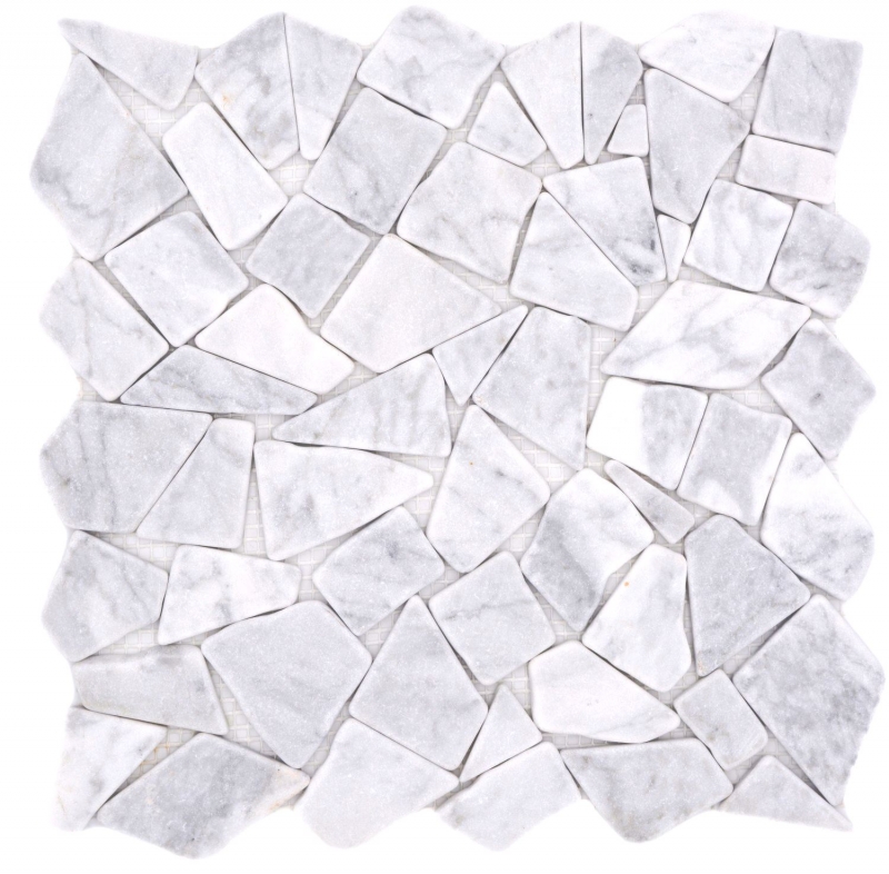 Natural stone mosaic marble white carrara look matt wall floor kitchen bathroom shower MOS44-30-2030