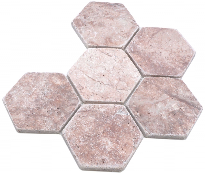 Natural stone mosaic tiles terrace travertine red matt wall floor kitchen bathroom shower MOS42-HX145