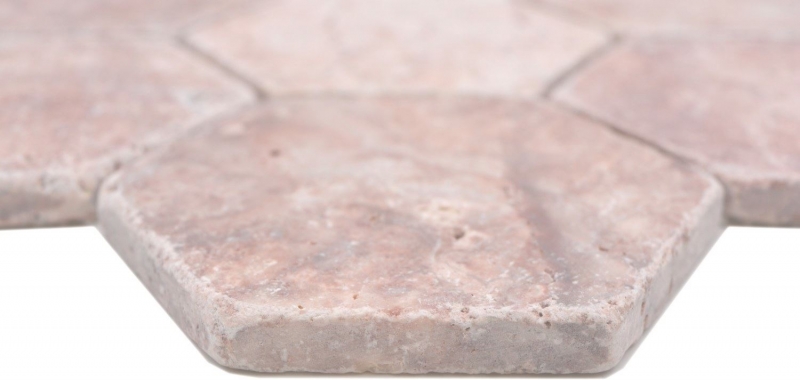 Natural stone mosaic tiles terrace travertine red matt wall floor kitchen bathroom shower MOS42-HX145