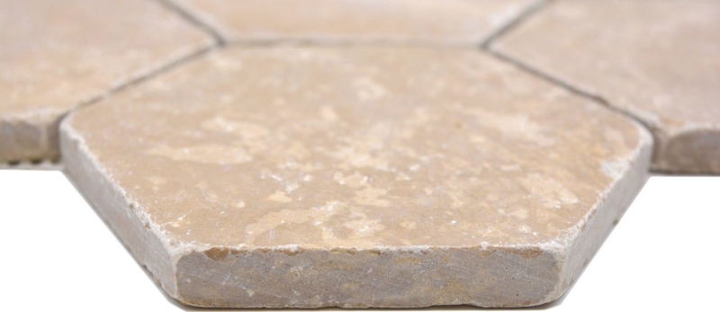 Natural stone mosaic tiles terrace travertine walnut matt wall floor kitchen bathroom shower MOS42-HX144