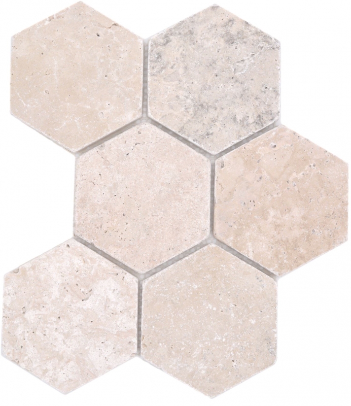 Natural stone mosaic tiles terrace travertine beige matt wall floor kitchen bathroom shower MOS42-HX146