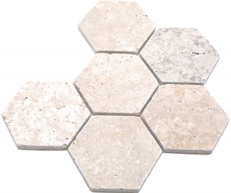 Natural stone mosaic tiles terrace travertine beige matt wall floor kitchen bathroom shower MOS42-HX146