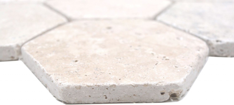 Natural stone mosaic tiles terrace travertine beige matt wall floor kitchen bathroom shower MOS42-HX146