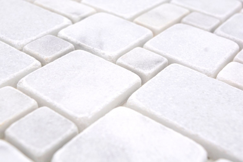 Natural stone mosaic tiles marble white matt wall floor kitchen bathroom shower MOS40-FP42