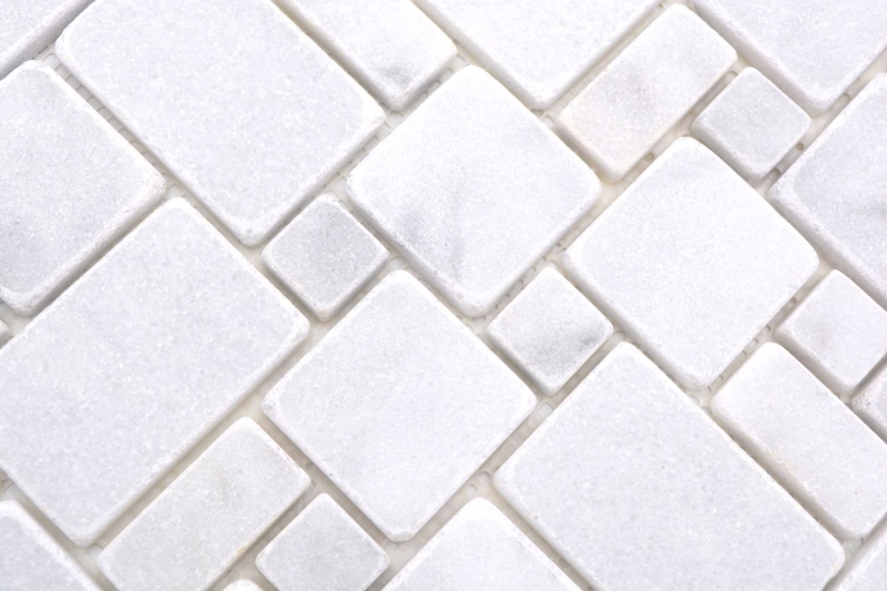 Natural stone mosaic tiles marble white matt wall floor kitchen bathroom shower MOS40-FP42